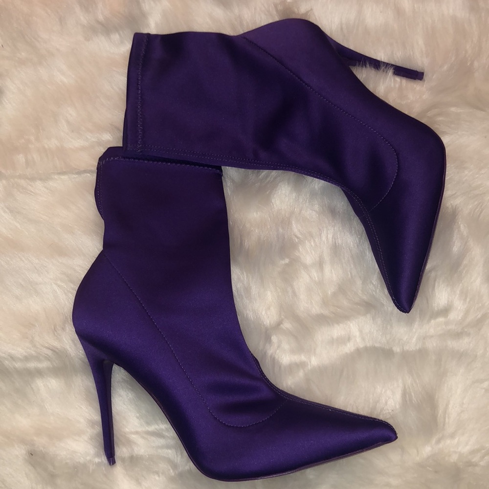 Aldo Cirelle Purple Stretch Fabric Booties